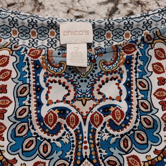 CHICOS Paisley Getaway Dress SIZE L - Picture 8 of 12